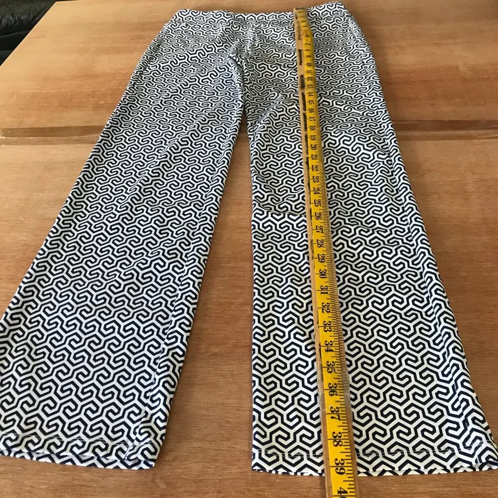 J. Mclaughlin Honeycomb Carmel Pants Women S Black White Geometric Zip Pocket - Picture 4 of 12